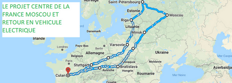 trajet centre de la France Moscou